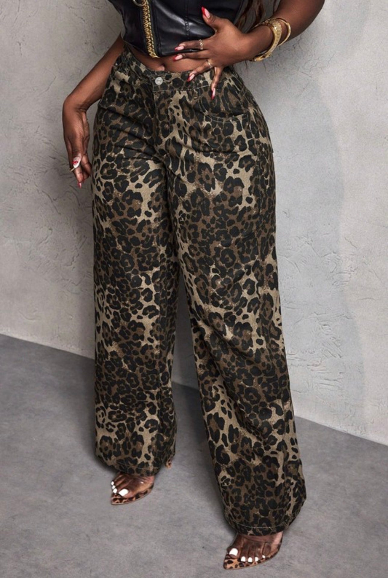 Leopard Wide Leg Pants