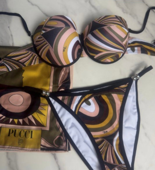 Pucci 3Piece Swimsuit Set