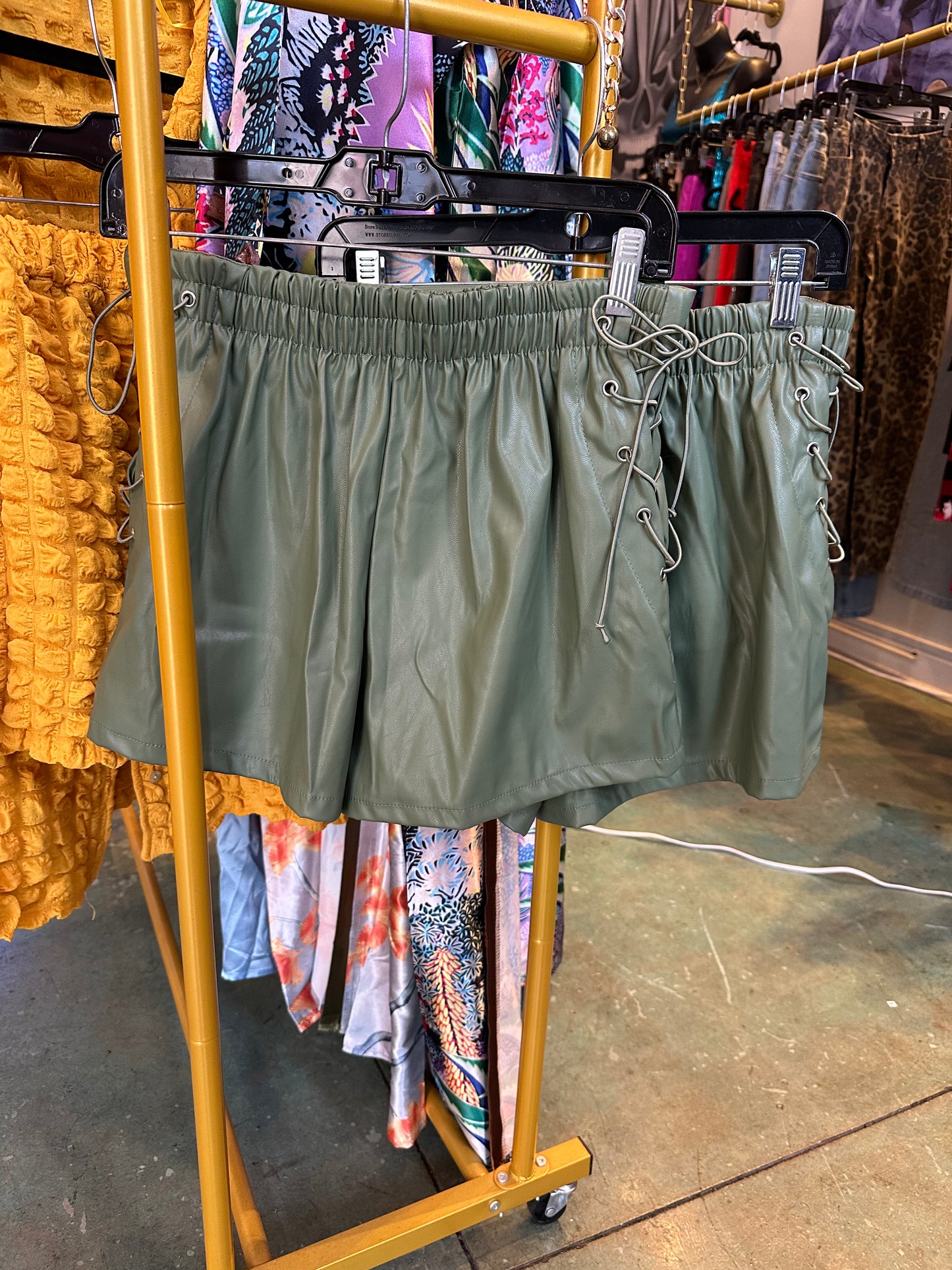Nisha’s Leather Shorts