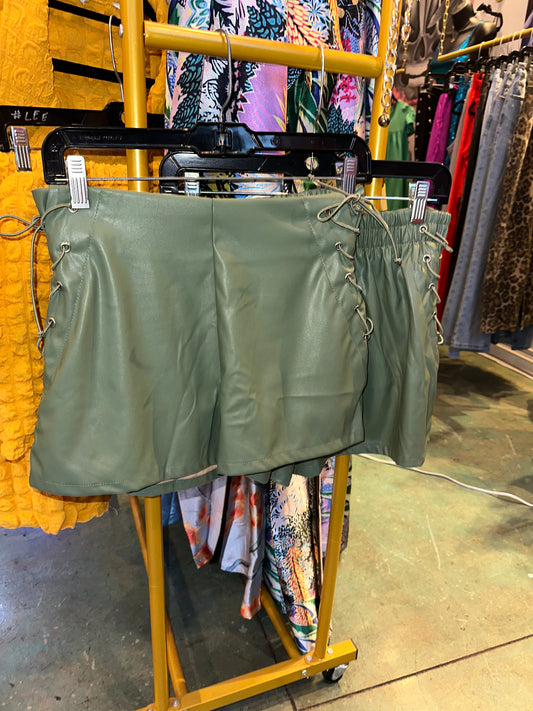 Nisha’s Leather Shorts